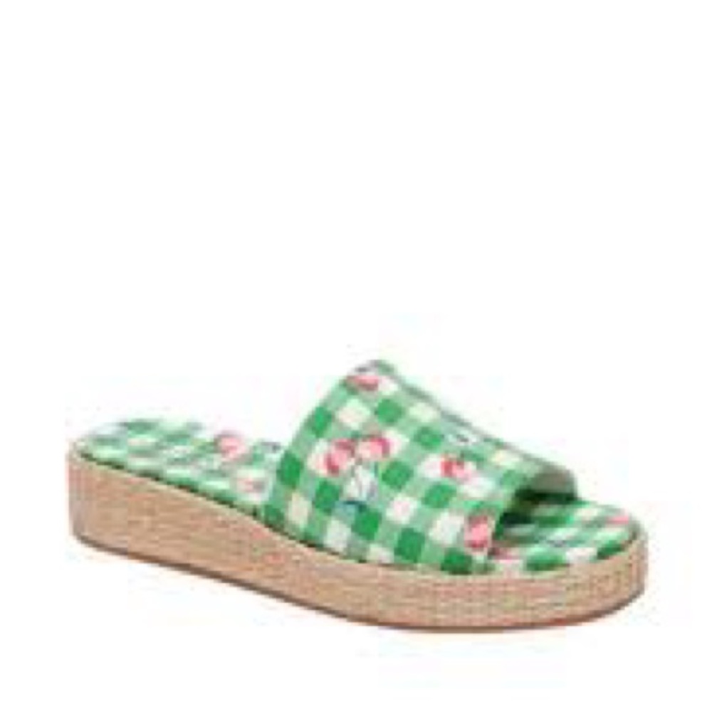 67. NEW SIZE 8 M Green and White Checkered Loafers with Vintage Flair